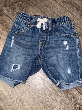 GAP Distressed Dark Blue Denim Ankle Shorts